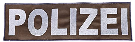 RescPol Rückenschild Polizei steingrau/oliv mit Klett / 30 x 9 cm