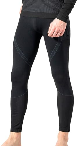 Risalti Leggings Térmicos Hombre Invierno Energy Mallas Running Transpirables Elásticos, Ropa Termica en Microfibra, Mallas Termicas sin Costuras - Made in Italy