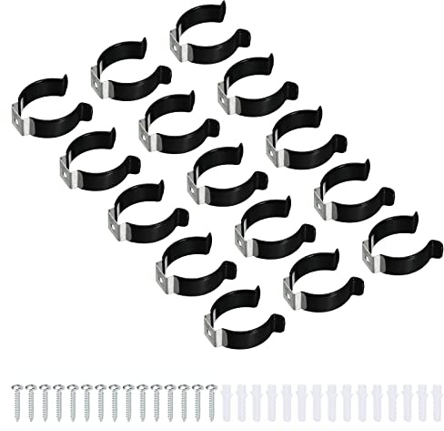sourcing map 15Stk. T10 U Clips Halter Halterung LED Glühbirne Montagehalterung Edelstahl Led Streifen Clips Rohrschellen für Leuchtstoffröhrenhalter Schwarz