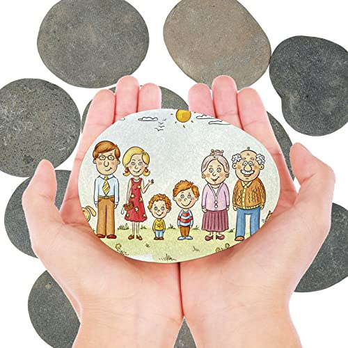 Hisredsun 10Pcs 4-4.3 inch Large Rocks for Painting,Pebbles for Arts Crafts | Natural Flat Stones Mandala and Kindness Rocks,Flat Pebbles for Pebble Art
