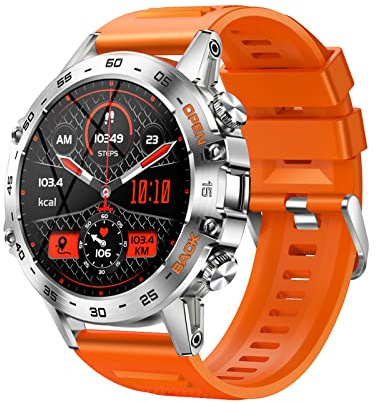 FORSINING Smartwatch, orologio fitness per monitoraggio della salute con cardiofrequenzimetro e monitoraggio del sonno, touch screen da 3,5 cm, per Android iOS, arancione