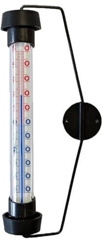 KOCH Fensterthermometer, Wetterfest aus Kunststoff mit Metallbefestigung, 21cm, 50°C bis -50°C