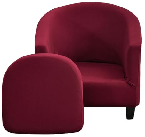 Meigeh Sesselbezug Schonbezug für Clubsessel Tullsta Sesselschoner Sesselhusse Sesselüberwurf Cocktailsessel Schonbezüge Stretch Weinrot