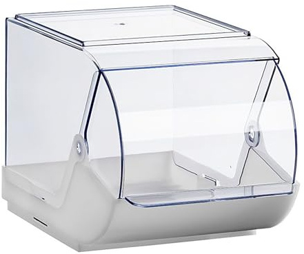 hünersdorff Caja de artículos de polipropileno con tapa transparente, contenedor de almacenamiento versátil - Vitrina de pastelería - Expositor - 3,7 litros, transparente