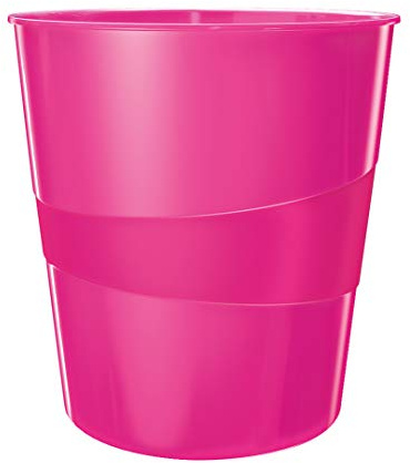 Leitz WOW 52781023 Lot de 6 corbeilles à papier en plastique Rose 15 l