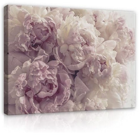 WallArena Leinwand Bilder 120x80 cm | Blumen Rosa Rosen Natur Blume, Leinwandbilder, Bild auf leinwand, Format: 120x80 cm (BxH) - einteilig auf Canvas