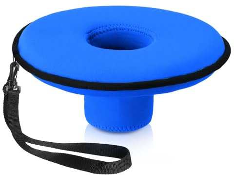 Honeydak 1 Pcs Neoprene Floating Drink Holder Medium Floating Coaster Pool Drink Holder Floating Cooler Float Cup Holder Inflatable Drink Holder for Swimming Pool Party Hot Tub Water Fun (Blue)