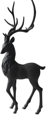 leryveo Weihnachts-Rentierfiguren,Harz-Hirsch-Statue, Weinregal, dekorative Figur, Kunsthandwerk - Modernes, bedeutungsvolle Figur für Einweihungsparty, Weihnachten, Hochzeit, Eröffnungsfeier