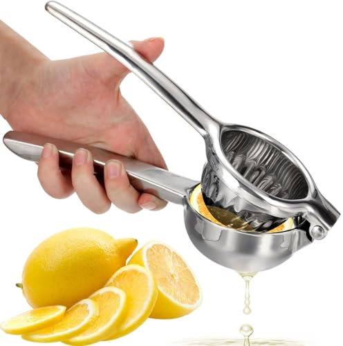 OVOS Citrus Juicer Lemon Press Squeezer Made from Unbreakable 18/8 Stainless Steel Manual Orange Lemon and Lime Juice Fruit Squeezer for Maximal BPA Free and Dishwasher Safe