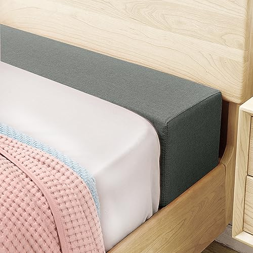 Pont d'amour pour matelas et tête de lit/mur/lit en éponge haute densité avec housse amovible Gris foncé 183 x 8 x 18 cm