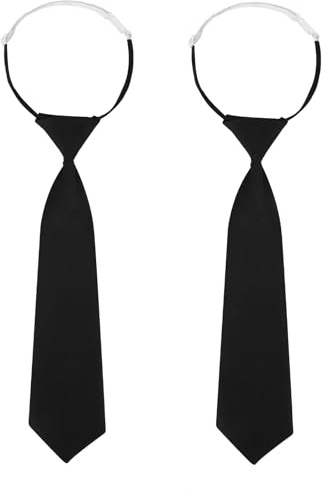 Cravatte Nere da Donna,2 Pz Cravatte Lunghe JK Cravatta Al Collo Regolabile Cravatta Finta cravatte strette cravatte regolabili con elastico
