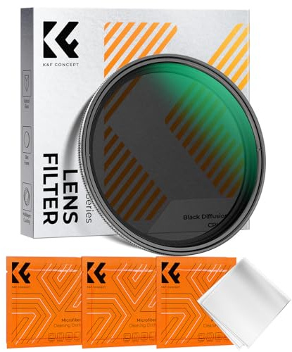 K&F CONCEPT 62mm Filtre Black-Mist 1/4 et Filtre ND2-32 2 en 1 et 3 Chiffon | Nano-revêtement,Verre optique japonais,Solide,Cadre CNC Antidérapant,K Série,FA303