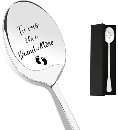 kopdnvei Cadeau Grand Mere, Annonce Grossesse Grand Parents, Annonce Grossesse Mamie, Cadeau Naissance Cuillère, Cadeau Femme Enceinte, Cadeau De Naissance, Cuillère à Café/Dessert