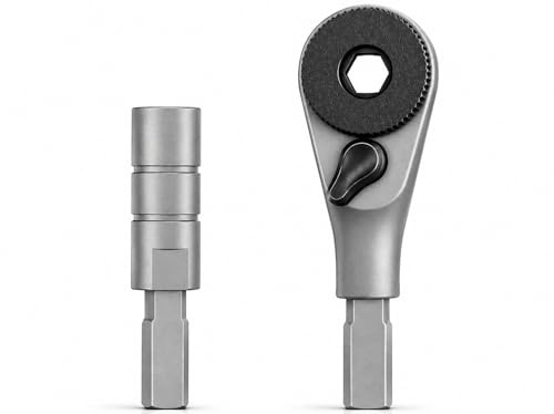 Galvanox Accesorios adicionales para multiherramientas Leatherman, destornillador de carraca y adaptador de punta plana a hexagonal de 6,35 mm de acero inoxidable