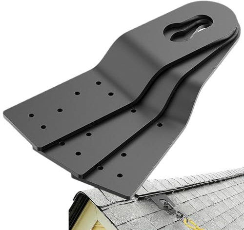 Anclaje de seguridad para techo, anclaje de protección contra caídas de techo, 3 anclajes negros de aluminio, para uso con arnés de techo y cuerdas de seguridad, anclaje