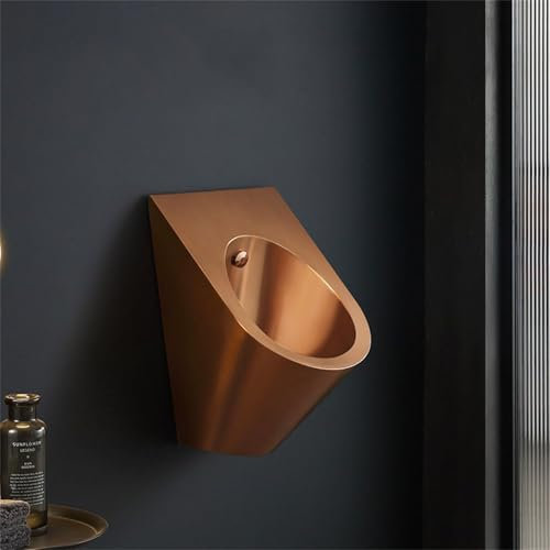Urinario Acero Inoxidable Colgar En Pared, Urinarios Comerciales Con Descarga, Urinarios Domésticos Para Adultos, Urinarios Con Descarga Y Antidesbordamiento,RoseGold-Urinal