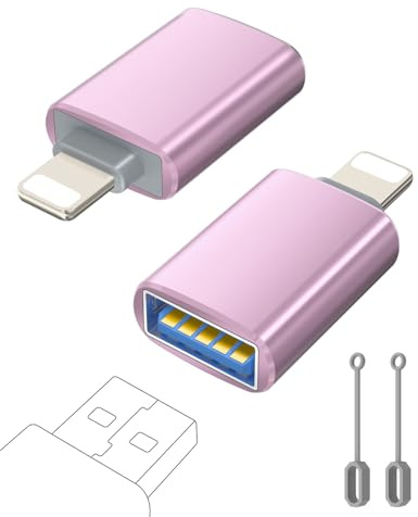 layajia Adaptador Lightning a USB, Cable Lightning Macho a USB Hembra para iPhone 14 13 12 11 Pro MAX, Adaptador iPhone OTG Soporta Flash Drive, Ratón, Teclado, Hub, Cámara, Lector de Tarjetas