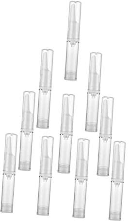 BAZEITFLOW Lot de 10 Contenants de Stockage Airless Pompe 5ml en Plastique pour Sérum Contour des Yeux, Bouteille sous Vide pour Voyage et Usage Quotidien