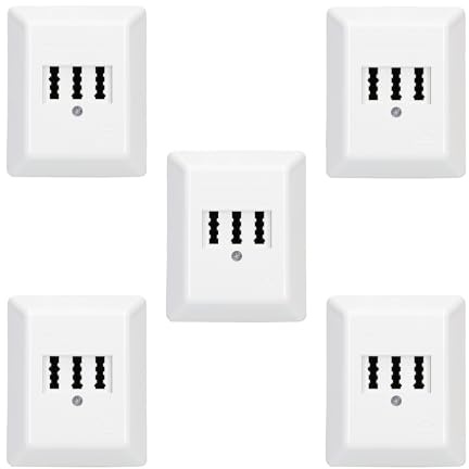 Rutenbeck 5 x Aufputz TAE-Anschlussdose/Telefondose NFF für 2X Telefon + 1x Nebenstelle (Fax, AB, Modem) 3x6 polig 2x6 Schraubkontakte reinweiß 10310114