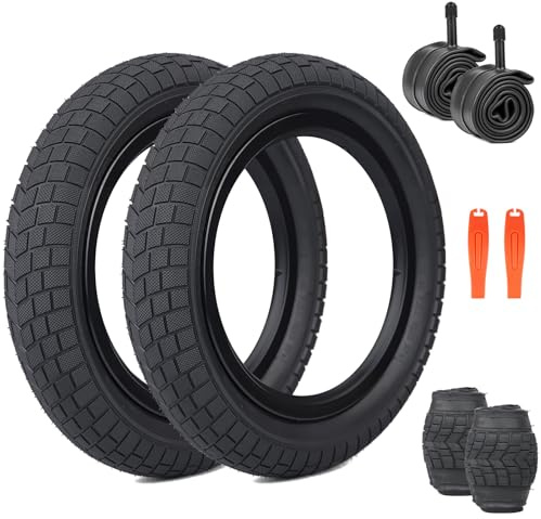 ZUKKA 2-pack vikbara 12 tums barncykeldäck 12 x 2,125 kappa 57–203 Plus 2-pack 30 cm slang AV35 mm ventil kompatibel racercyklar stadscyklar 12 x 1,75–2,125 cykeldäck och slang