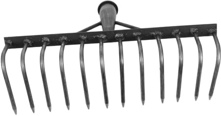 HOMSFOU Testa Del Rastrello in Acciaio Al Carbonio Per Impieghi Gravosi, Utensile Da Giardino Multifunzionale Per Diserbo e Allentamento Del Terreno, Strumento Agricolo Per Orti e Frutteti