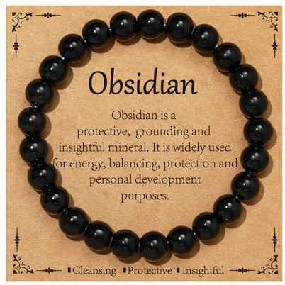 Aretas Edelstein Perlen Armband für Frauen Damen Herren 8mm Naturstein Kristall Elastisch Armbänder Heilstein Schutzstein Glücksbringer Talisman Yoga Edelsteinarmband Schmuck Geschenk