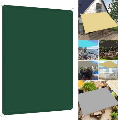 Toldo de 8,5 x 8,5 m con cuerdas de sujeción, protección UV duradera, para patio, jardín, camping, resistente a la intemperie, color verde oscuro