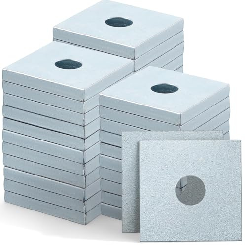 40 Pcs Galvanized Square Washers Plate 3/8 ID, 1.61x 1.61 Od 0.22 Thickness Heavy Duty Steel Gasket Flat Washers Nut Anti-loosening Plate Fastener for Construction and Industrial Equipment