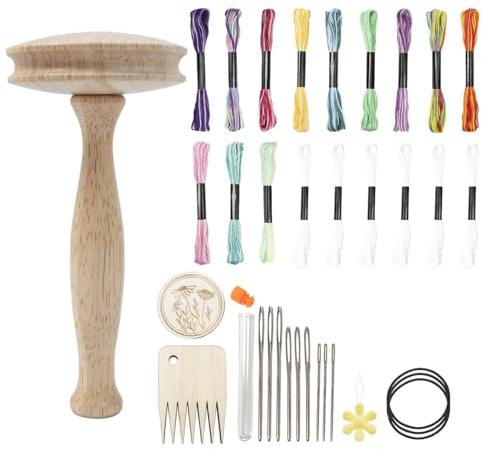 Stopfset Mit Stopfpilz Holz Stopfpilz-Kits Holzwerkzeug Nähgarn-Flickenset Nähset Für Strümpfe Socken Kleidung Reparatur Nähwerkzeug