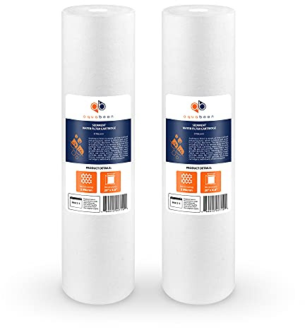 Aquaboon 5 Micron 20 x 4.5 Whole House Sediment Filter Cartridge 20 inch Water Filter Replacement Compatible with DGD-5005-20, FP25B, AP810-2, 2-Pack