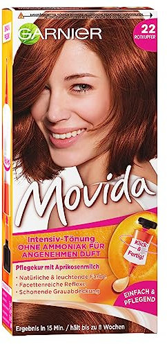 Garnier Movida Crema riflessante colorante per capelli, 22 rame rosso (per colori brillanti, anche per capelli bianchi, senza ammoniaca), confezione da 3 pezzi