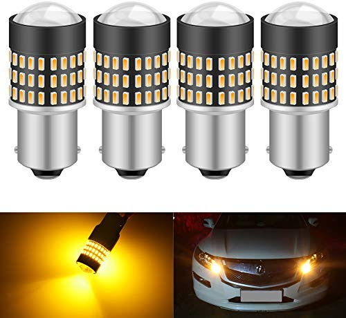 KATUR 1156 BA15S 7506 1073 Lampadina a LED 900 Lumen 3014 78SMD Lampadine a LED per Freno Segnale di direzione Coda Retromarcia Lampada a Luce retromarcia, Ambra (Confezione da 4)
