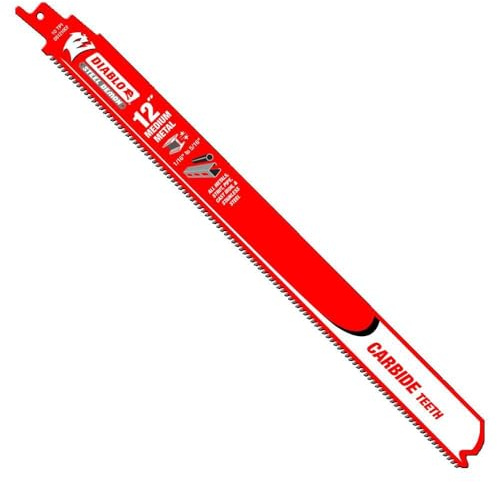 Diablo Steel Demon Carbide Teeth Reciprocating Saw Blade for Medium Metal - 12 Length, 10 TPI - DS1210CF