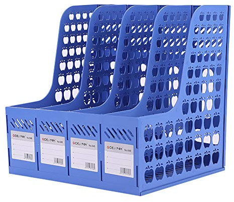 Stehsammler Plastik Schreibtisch Organizer mit 4 Fächern Büro Desktop Stehordner Dokument Bücher Halter Verdickte Dokumentenablage Kunststoff Zeitschriftensammler Archivsammler 235 x 265 x310 mm