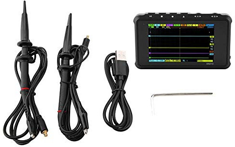 Cadeaux de mai Oscilloscope numérique 100MSa/s, Mini oscilloscope de stockage numérique portatif pour poche DS213 4 canaux, Oscilloscope portable numérique de poche DS213 Mini 4 canaux 100MSa / s