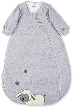 Sterntaler Schlafsack Schaf Stanley für Kleinkinder, Abnehmbare Ärmel, Wärmeregulierung, Reißverschluss, Größe: 90, Grau/Blau