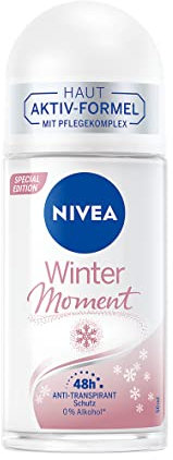 NIVEA Winter Moment Roll-On Deodorant, Refreshing Antiperspirant with 48-Hour Antiperspirant Protection, Alcohol Free Deodorant with Gentle Winter Fragrance and Kaolin Powder (50 ml)