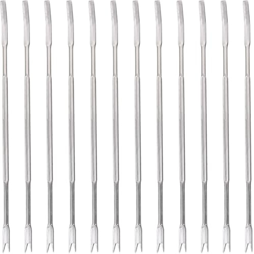 HEMOTON 24pcs Fruits de Mer Cracker Acier Inoxydable Mollusques et Crustacés Fourchettes Crabe et Outil de Casse-Noix de Cuisine, Siliver