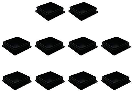 MroMax 90x90mm(3.154inch) Plastic Tubing Plug Square Post End Caps for Handrail Stair Newel Guardrail Tube Black 8Pcs