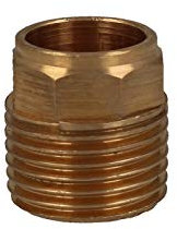 Rotguss-Lötfitting Übergangsnippel 10 mm x 1/2 Zoll AG - Typ 4243G, DVGW