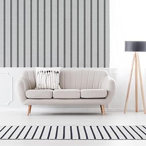 Super fresco Stripe Flat White Wallpaper