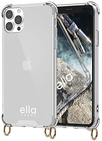 ella cases Handyhülle mit Ösen für iPhone 11 Pro Hülle transparent mit Ringen für Handykette in Gold einzeln ohne Kette modular mit Kordel, Schnur oder Gurt zum Umhängen