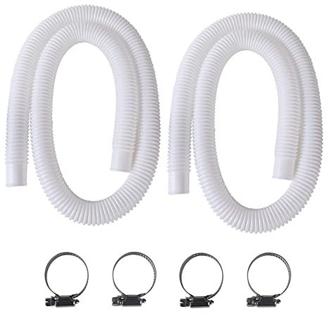 Tuyau Piscine 32mm, 2Pcs Tuyau pour Piscine Hors Sol, 150cm/59in Tuyau de Rechange pour Piscine, Tuyau pour Pompe de Piscine pour Intex 330 GPH, 530 GPH et 1000 GPH