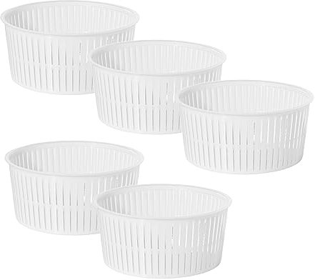 5 x Moldes para Queso 12,7x11 cm – Para Producción de Pequeños Lotes de Quesos Blandos Cuajados