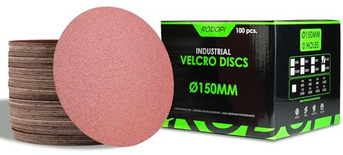 RODOPI Klett Schleifpapier 150mm RedDevil Schleifscheiben für Exzenterschleifer Körnung 40-320 Schleifpads ungelocht Klettscheibe Zirkonium Korund - 50 Stück K120