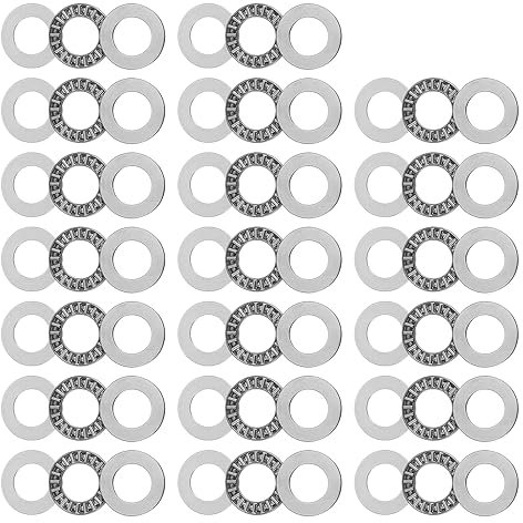 sourcing map Rodamientos de Agujas de Empuje Axk1730 con Arandelas Diámetro Interior de 17 MM Diámetro Exterior de 30 MM Ancho de 2 MM Paquete de 20 Unidades
