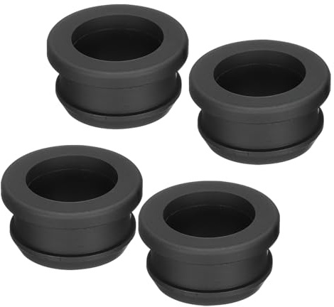sourcing map 4Pcs Snap Rubber Grommet Plug Mount Dia 217.5mm ID 17.5mm Seal Anti-Scratch for Electrical Box Cable Pipe Black