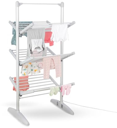 Minky SureDRI 3 Tier Heated Clothes Airer, 21m Drying Space and 18Kg Capacity, Electric Foldable Drying Rack, Fast Drying & Portable Electric Clothes Dryer