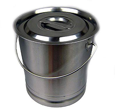 AcMax Eimer Kücheneimer Futtereimer Milcheimer Sektkühler Edelstahl 20 Liter Deckel