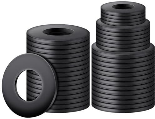 BOUMVID Unterlegscheiben Flache M10 x 20mm, 20 Stück Unterlegscheibe Schwarz Karosseriescheiben Distanzscheiben Kohlenstoffstahl Dichtung Beilagscheiben Distanzringe für Gewindestangen Schrauben